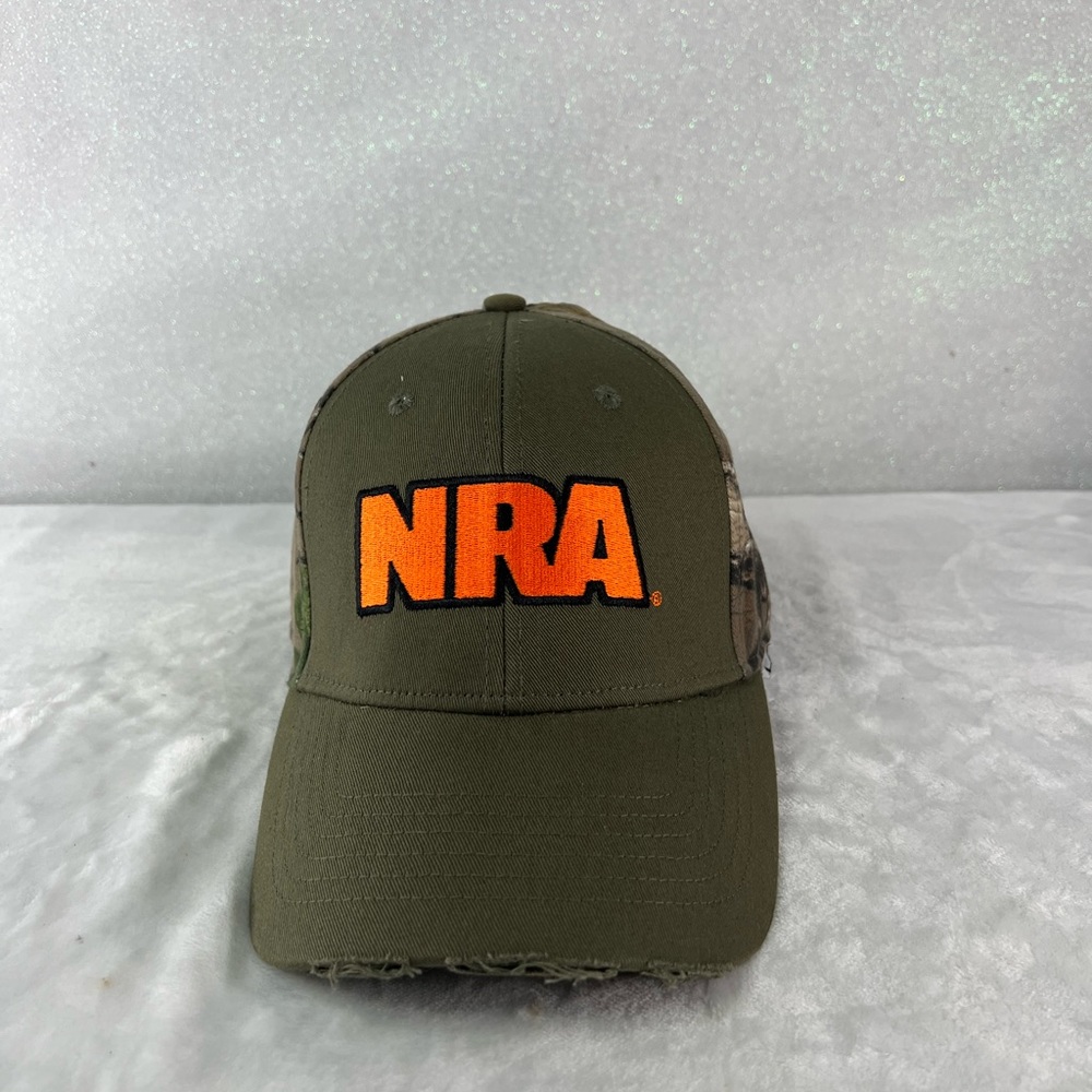 Brand new one size NRA hat with camo and American flag